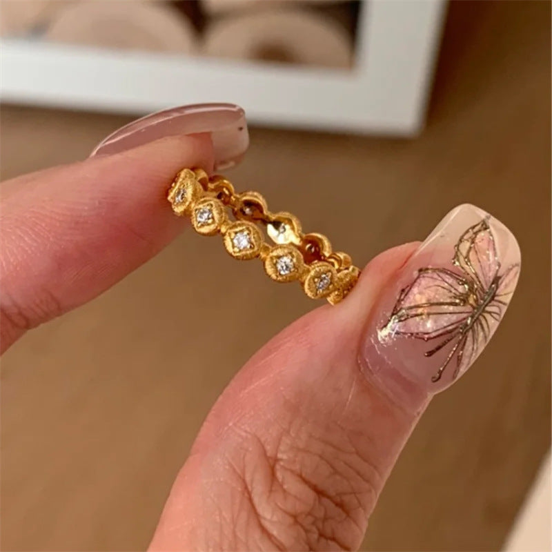 Wholesale Autumn and Winter Flash Diamond Zircon Does Not Fade High-end Luxury Sterling Silver Rings